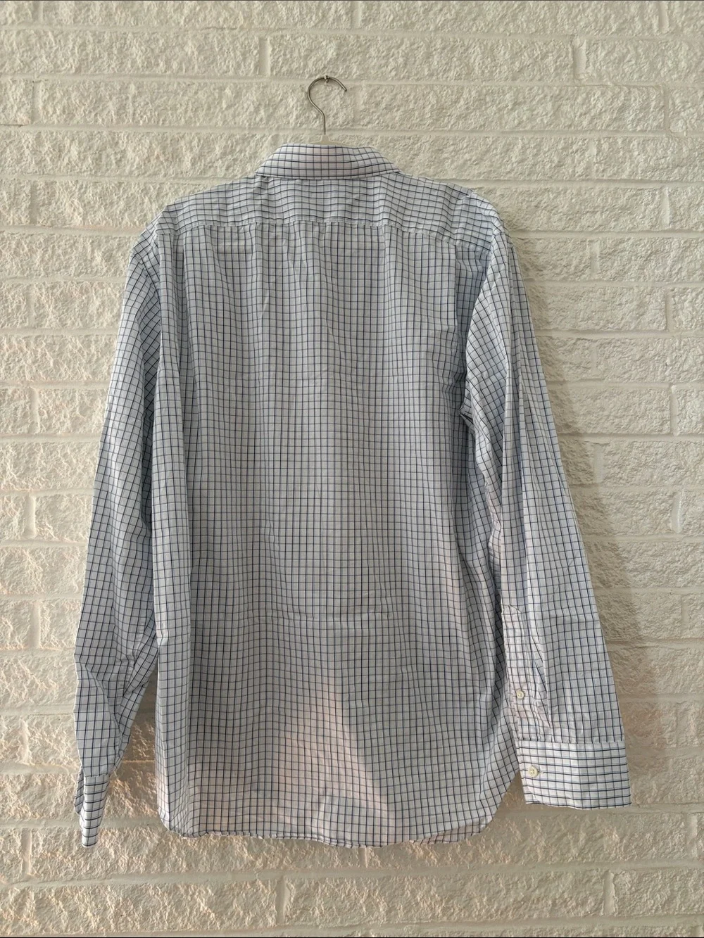 J. Crew White and Blue Button-Down Slim Fit Shirt